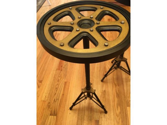 Set Of Movie Reel Tables For Beside Chairs Or Couches Like